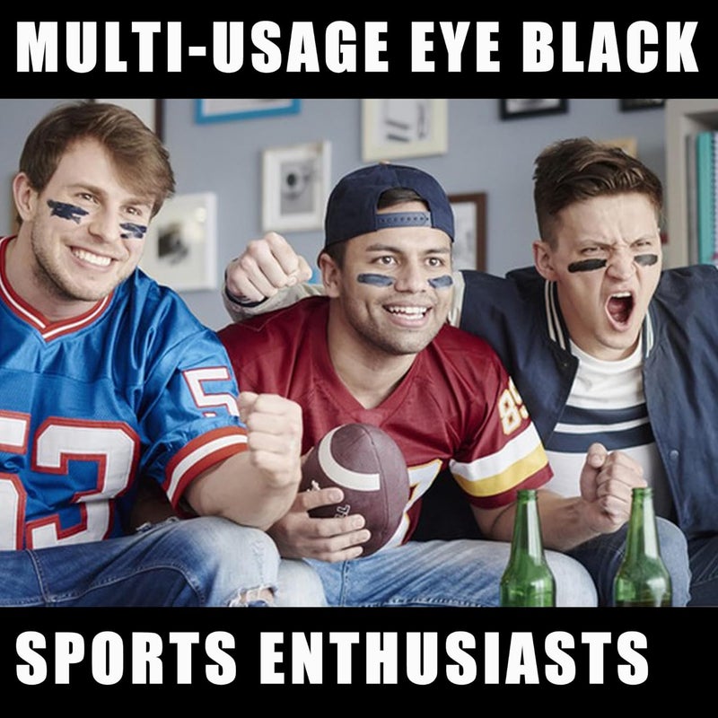 Wismee Eye Black Stick for Sports, 3pcs Anti-Glare Under Eye Sports Grease Stick for Baseball Softball Soccer Lacrosse Hockey Athletes Sports Training, Water-Proof Eye Black Stick for Athletes (Black) - Image 3